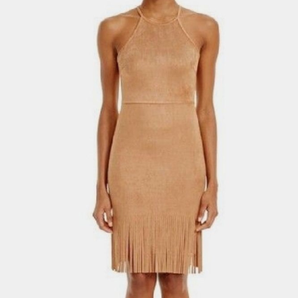 Aqua Bloomingdales Brown Fringe Dress